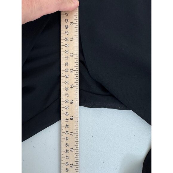 VTG Joseph Ribkoff high waist wide leg chiffon‎ Overlay pants black 90s sz 14 - Picture 7 of 10